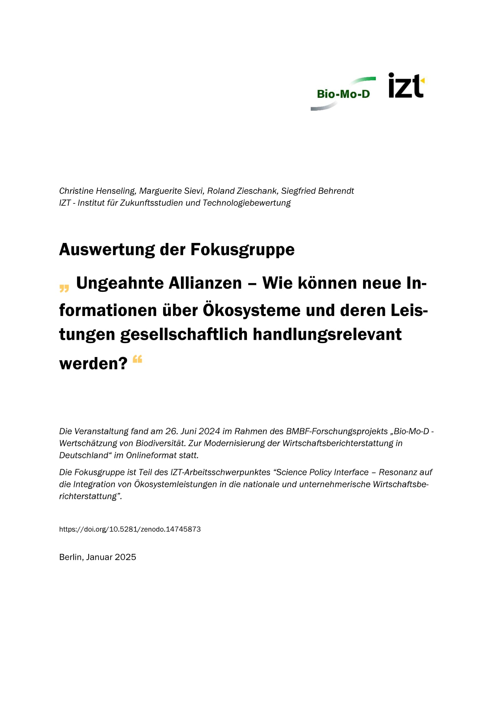 fokusgruppe allianzen extern final bio mo d izt 2025 2 titelblatt